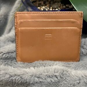 Frame Brown Leather Card Holder GUC retail $85 ❤️